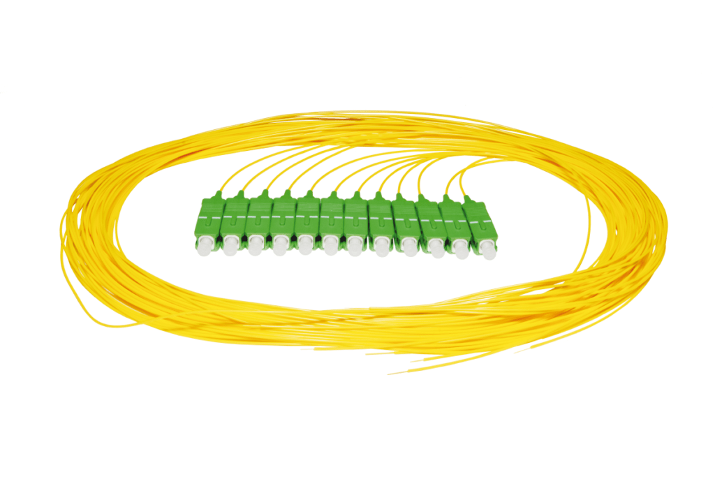 Pigtail OFIBER SC APC, G657.A1, 2m, luźna tuba, żółty, pakowany po 12 sztuk